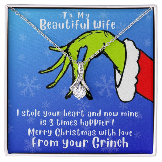 Alluring Beauty Necklace To My Beautiful Wife From Your Grinch Merry Christmas