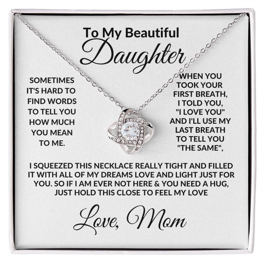 Love Knot Necklace To My Beautiful Daughter