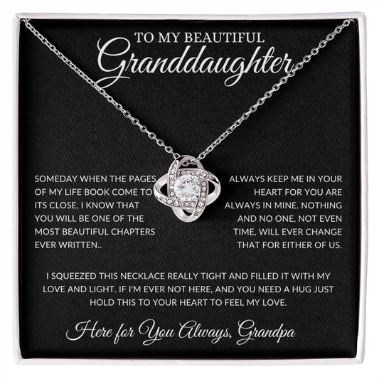 Love Knot Necklace To My Beautiful Granddaughter Love Grandpa